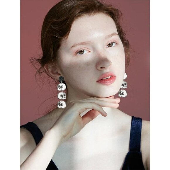 Halloween Earrings for Women Spooky Ghost Pumpkin Drop Dangle Earrings - Picture 5 of 6